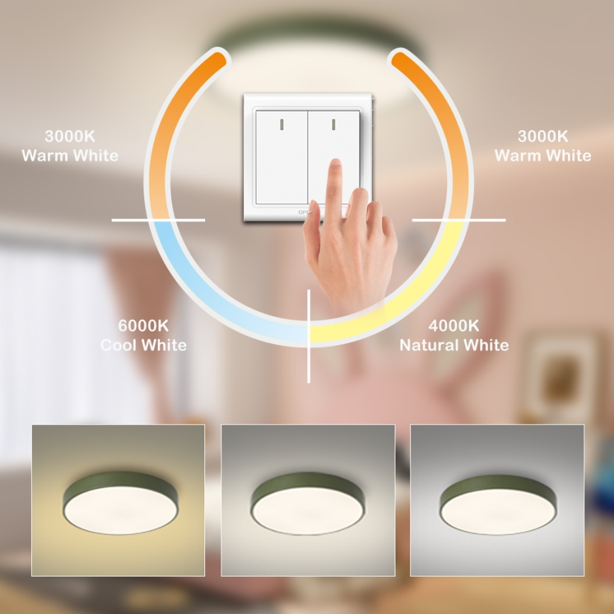 Brilagi - Plafón LED de techo POOL 60 W 230 V 3000/4000/6000 K Ø 60 cm verde
