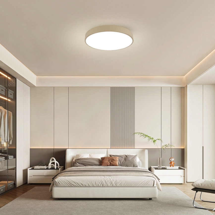 Brilagi - Lámpara de techo LED POOL, 60 W, 230 V, 3000/4500/6000 K, diámetro 60 cm, beige