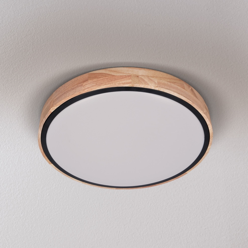 Brilagi - Plafón LED regulable GLORIA LED/48W/230V 3000-6500K roble diá. 40 cm + control remoto