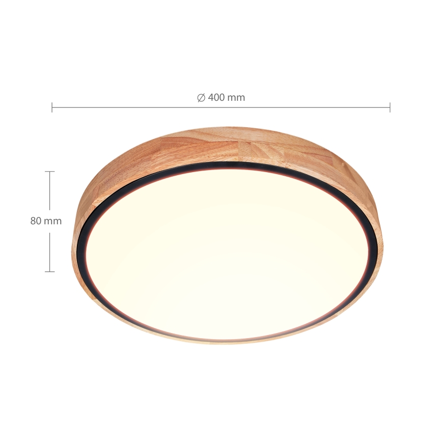 Brilagi - Plafón LED regulable GLORIA LED/48W/230V 3000-6500K roble diá. 40 cm + control remoto