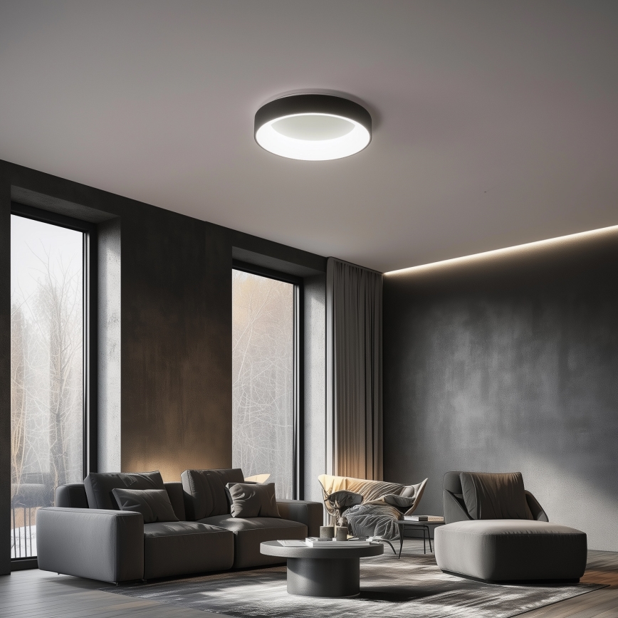 Brilagi - Plafón LED regulable FALCON LED/40W/230V 3000-6500K negro + mando a distancia