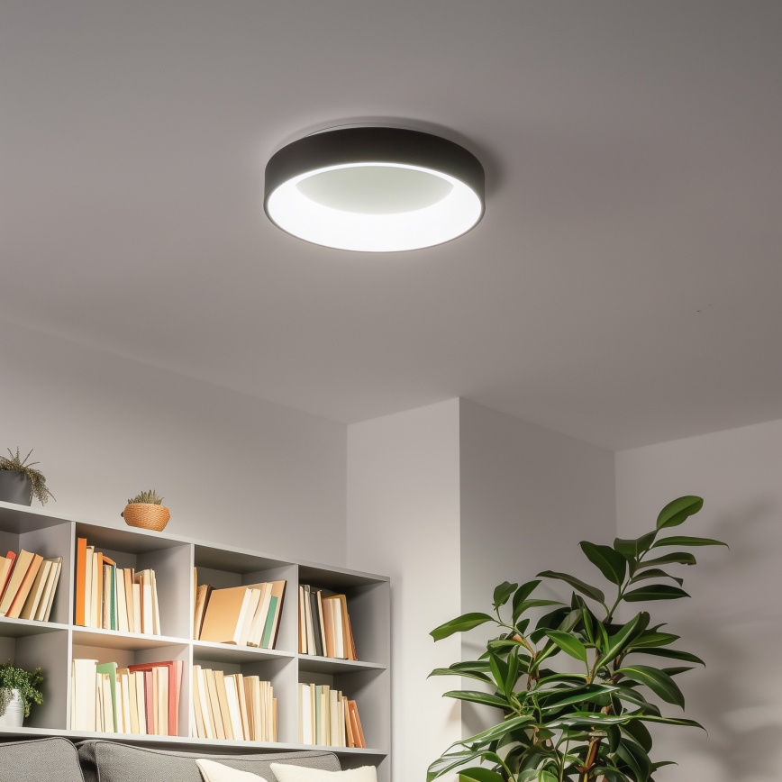 Brilagi - Plafón LED regulable FALCON LED/40W/230V 3000-6500K negro + mando a distancia