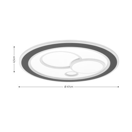 Brilagi - Plafón LED regulable MODERN LED/89W/230V 2700-6500K diá. 47 cm + control remoto