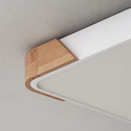 Brilagi - Luminaria de techo LED regulable PILANA LED/48W/230V 3000-6500K roble/blanco 42x42 cm + mando a distancia