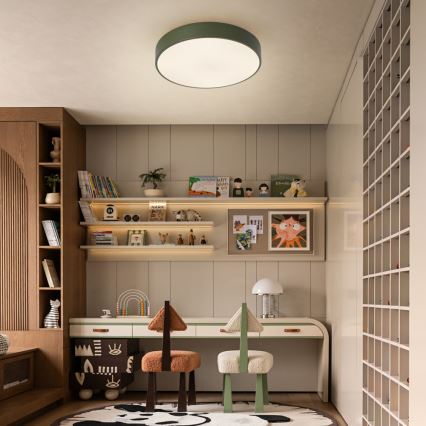 Brilagi - Luminaria de techo LED regulable POOL LED/48W/230V 3000-6000K Ø 40 cm verde + control remoto