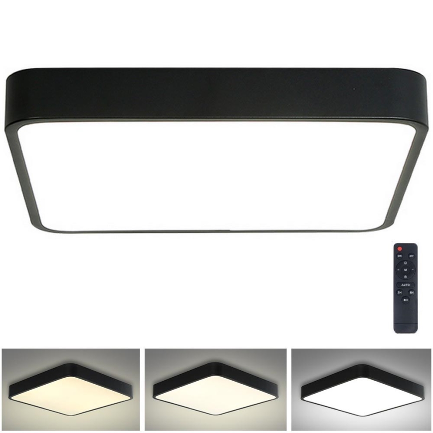 Brilagi - Plafón LED regulable POOL LED/48W/230V 3000-6000K 50x50 cm negro + control remoto