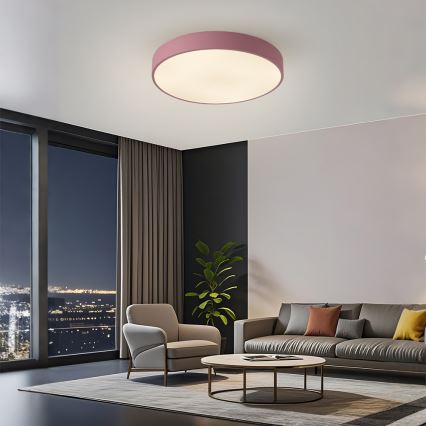 Brilagi - Lámpara de techo LED regulable POOL LED/60W/230V 3000-6000K diámetro 50 cm rosa + mando a distancia