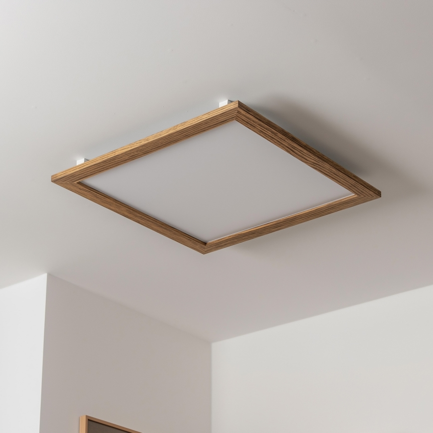 Brilagi - Plafón LED regulable SLIMFRAME WOOD LED/58W/230V 64x64 cm 3000-6000K marrón + control remoto