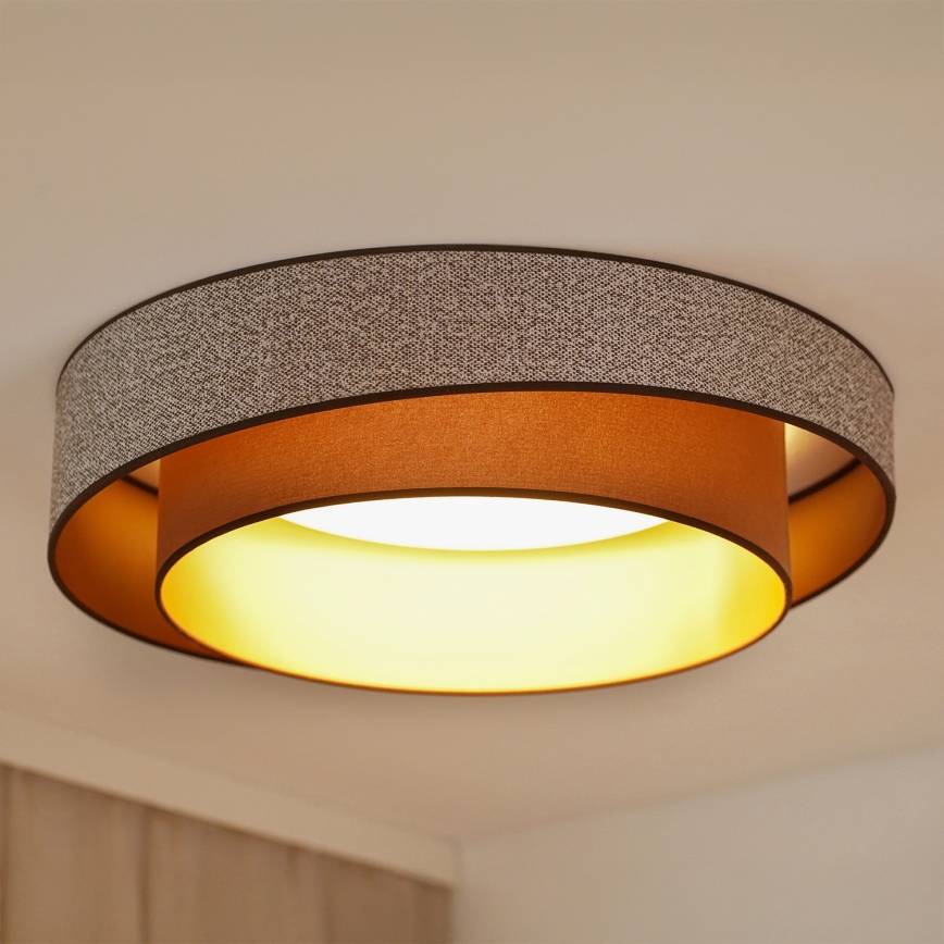 Brilagi - Plafón LED regulable VEGAS SHINE LED/24W/230V diá. 60 cm 3000/4000/6500K marrón + control remoto
