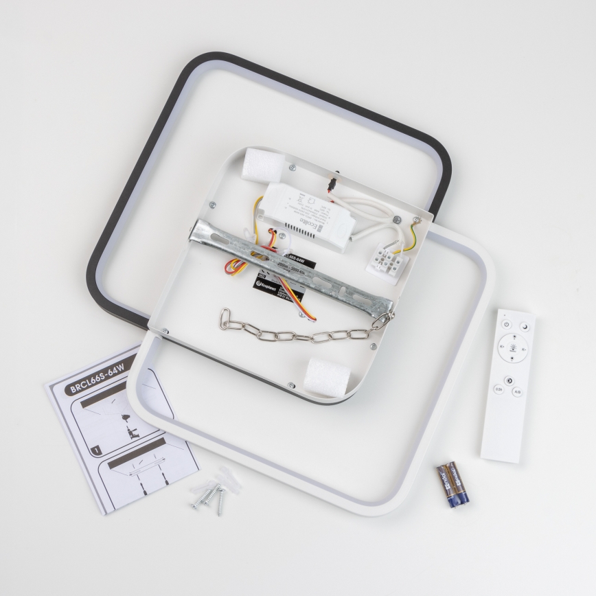 Brilagi - Luminaria de techo LED regulable VELO XL LED/98W/230V 3000-6500K 61x61 cm + mando a distancia