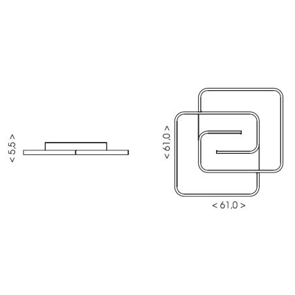 Brilagi - Luminaria de techo LED regulable VELO XL LED/98W/230V 3000-6500K 61x61 cm + mando a distancia