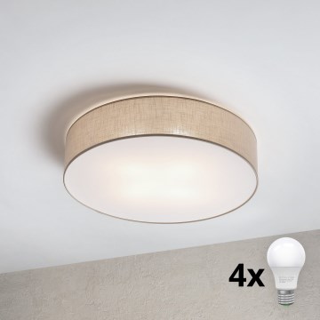 Brilagi - Plafón LED SIRIJA 4xE27/60W/230V Ø 60 cm beige