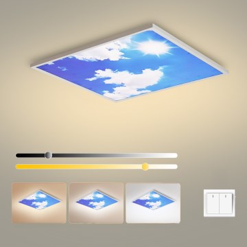 Brilagi - Plafón LED SLIMFRAME LED/58W/230V 60x60 cm plateado/azul
