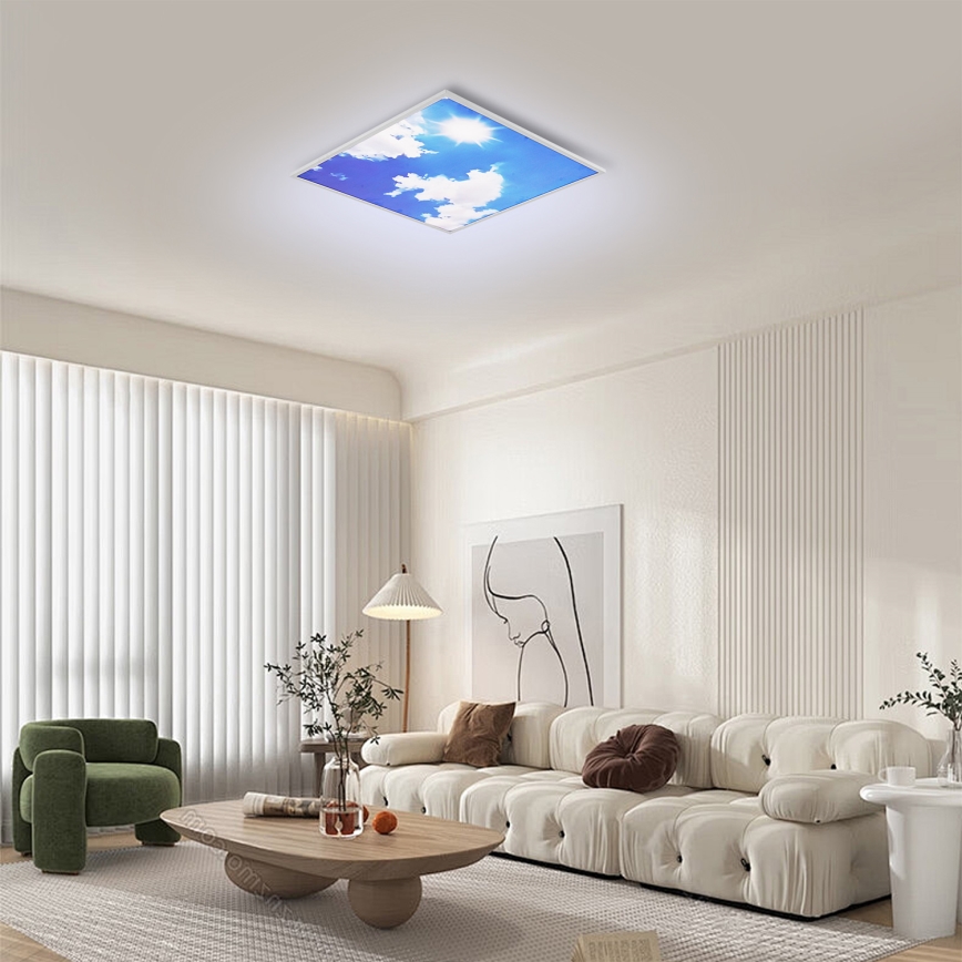 Brilagi - Plafón LED SLIMFRAME LED/58W/230V 60x60 cm plateado/azul