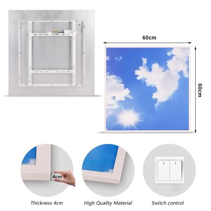 Brilagi - Plafón LED SLIMFRAME LED/58W/230V 60x60 cm plateado/azul