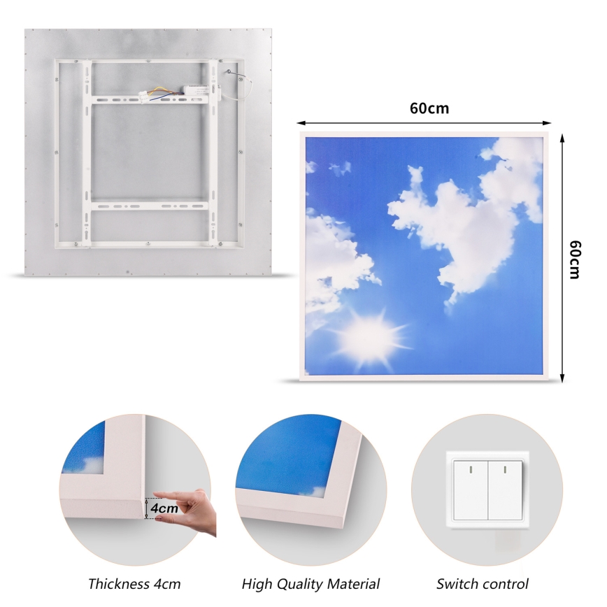 Brilagi - Plafón LED SLIMFRAME LED/58W/230V 60x60 cm plateado/azul