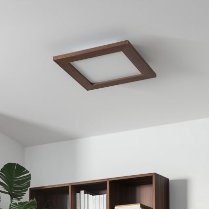 Brilagi - Plafón LED SLIMFRAME WOOD LED/25W/230V 34x34 cm marón oscuro