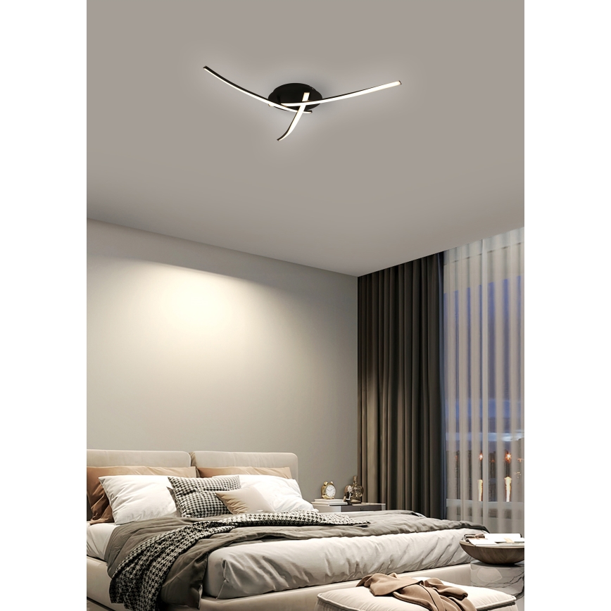 Brilagi - Plafón LED STRIPES LED/24W/230V negro