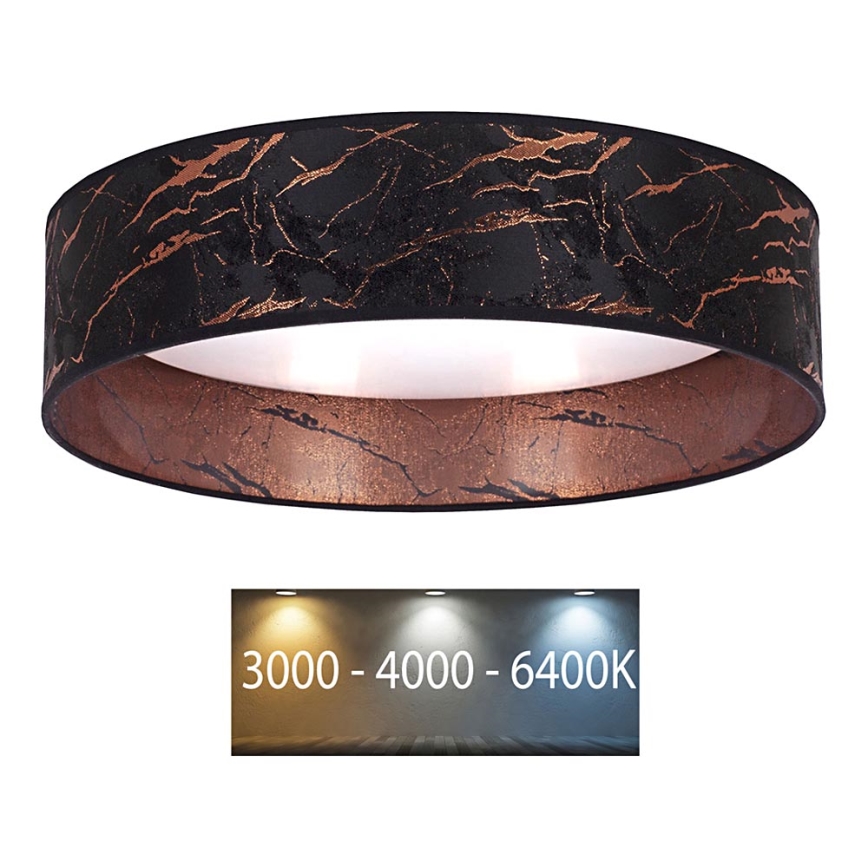 Brilagi - Plafón LED VELVET LED/12W/230V d. 30 cm 3000K/4000K/6400K negro/cobre