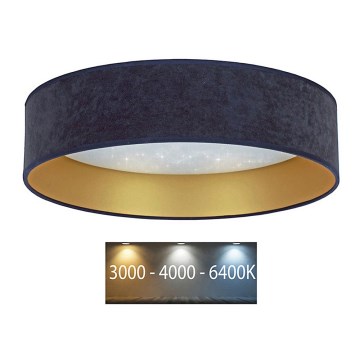 Brilagi - Plafón LED VELVET STAR LED/24W/230V Ø 40 cm 3000K/4000K/6400K azul/dorado