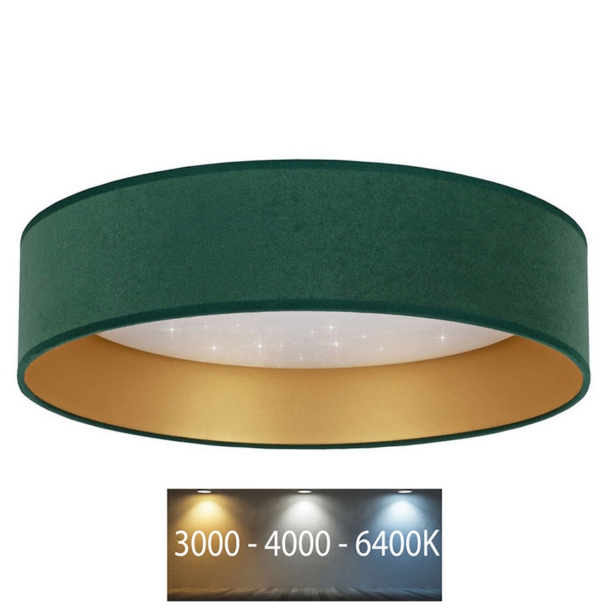 Brilagi - Plafón LED VELVET STAR LED/24W/230V Ø 40 cm 3000K/4000K/6400K verde/dorado