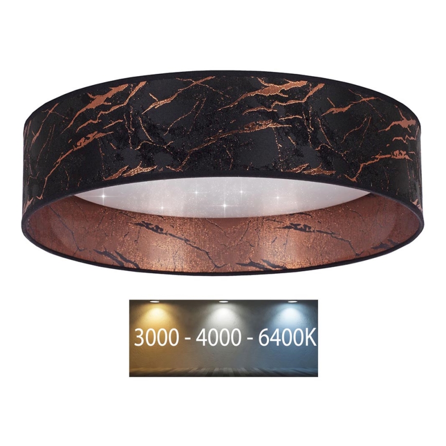 Brilagi - Plafón LED VELVET STAR LED/36W/230V diámetro 55 cm 3000K/4000K/6400K negro/cobre