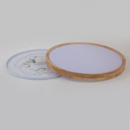 Brilagi - Lámpara de techo LED WOODROUND LED/40W/230V 3000/4000/6000K Ø 60 cm madera CRI 90