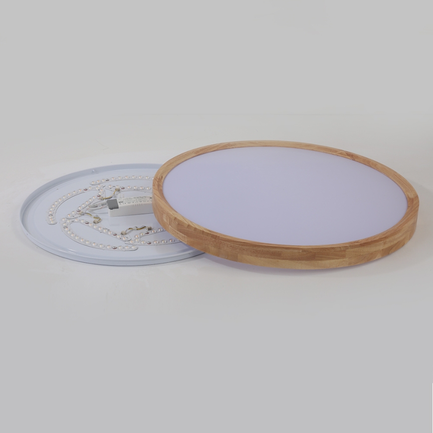 Brilagi - Lámpara de techo LED WOODROUND LED/40W/230V 3000/4000/6000K Ø 60 cm madera CRI 90