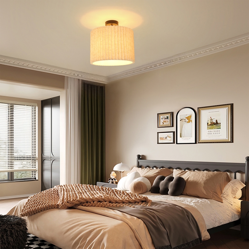 Brilagi - Plafón NORDIC WAVE 1xE27/15W/230V Ø 32 cm lino/negro