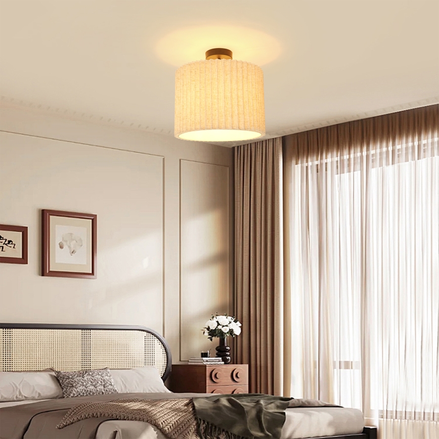 Brilagi - Plafón NORDIC WAVE 1xE27/15W/230V Ø 32 cm lino/negro