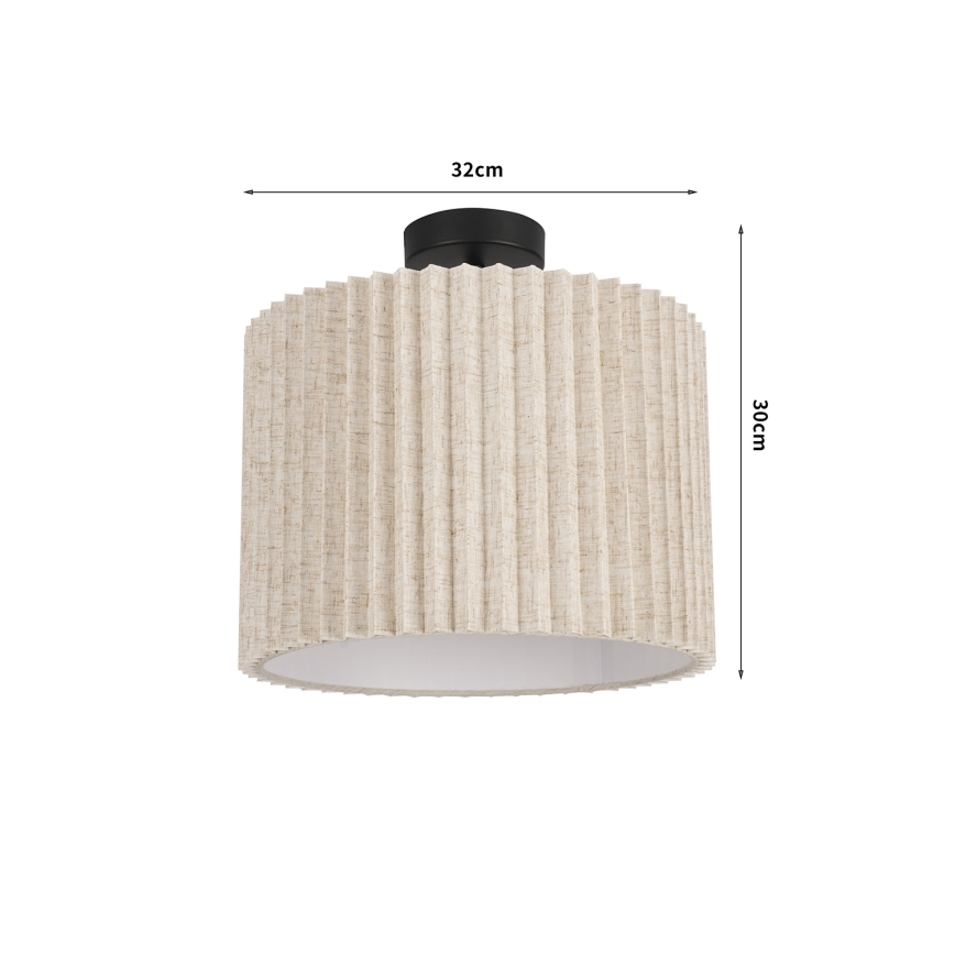 Brilagi - Plafón NORDIC WAVE 1xE27/15W/230V Ø 32 cm lino/negro