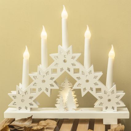 Brilagi - Portavelas navideño LED 5xLED/2xAA