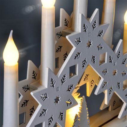 Brilagi - Portavelas navideño LED 5xLED/2xAA