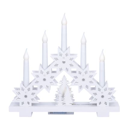 Brilagi - Portavelas navideño LED 5xLED/2xAA