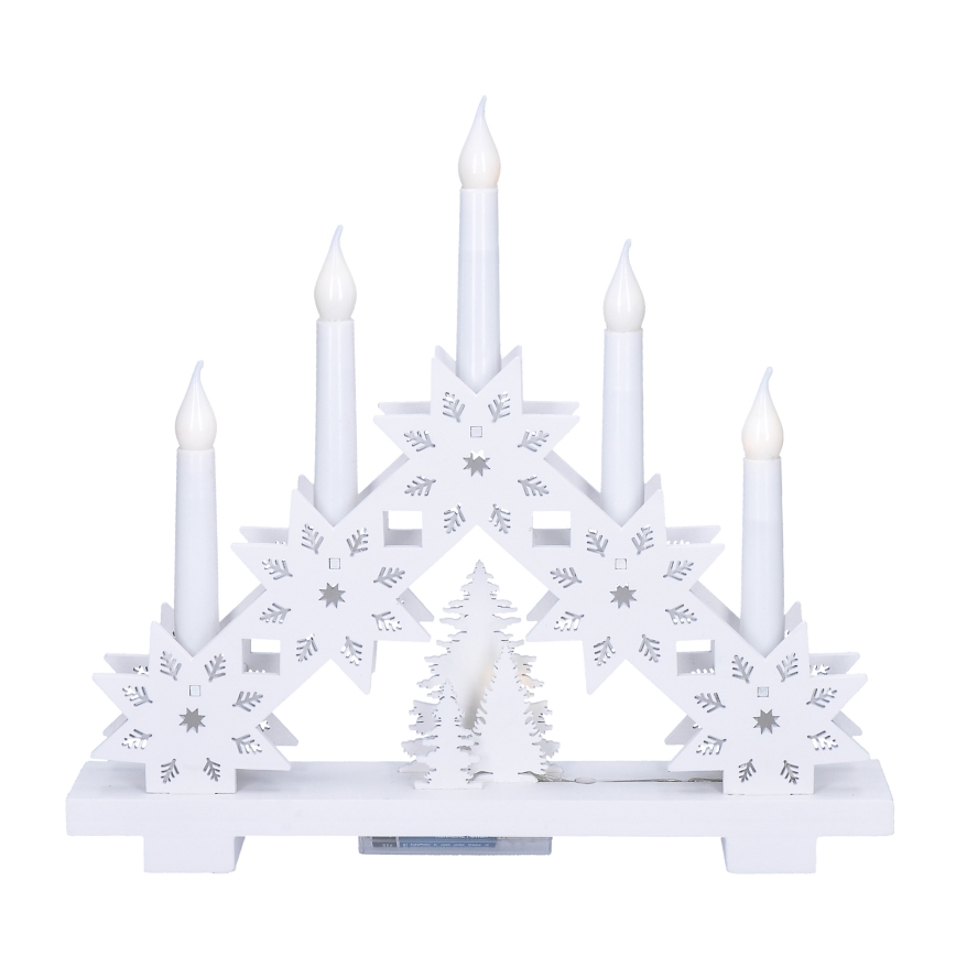 Brilagi - Portavelas navideño LED 5xLED/2xAA