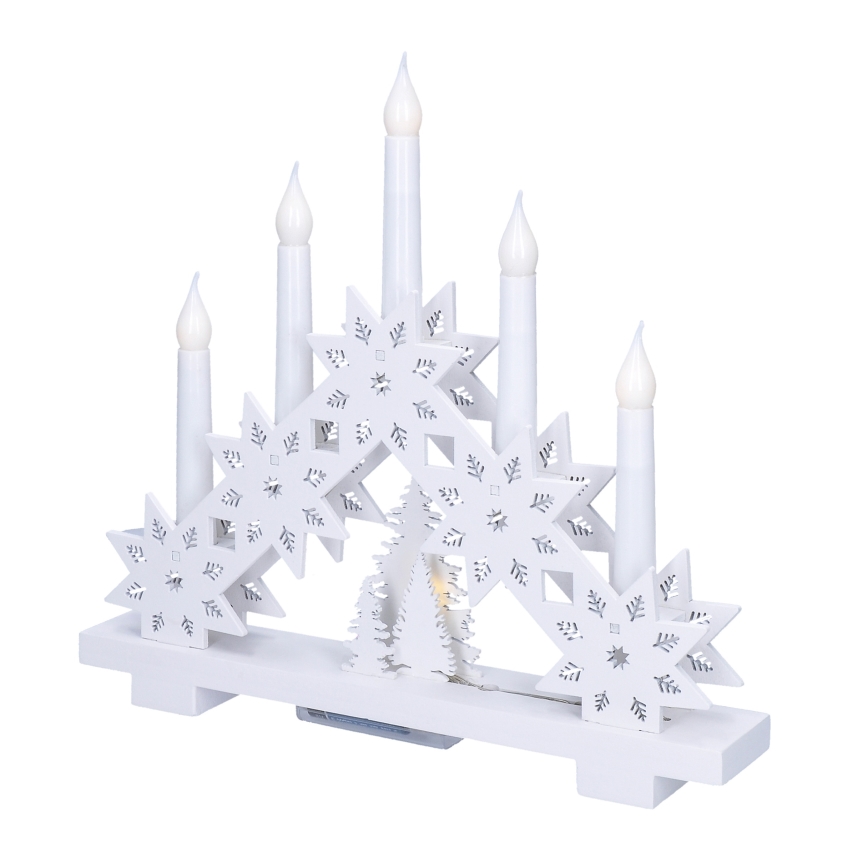 Brilagi - Portavelas navideño LED 5xLED/2xAA