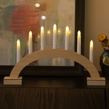 Brilagi - Portavelas navideño LED 7xLED/2xAA
