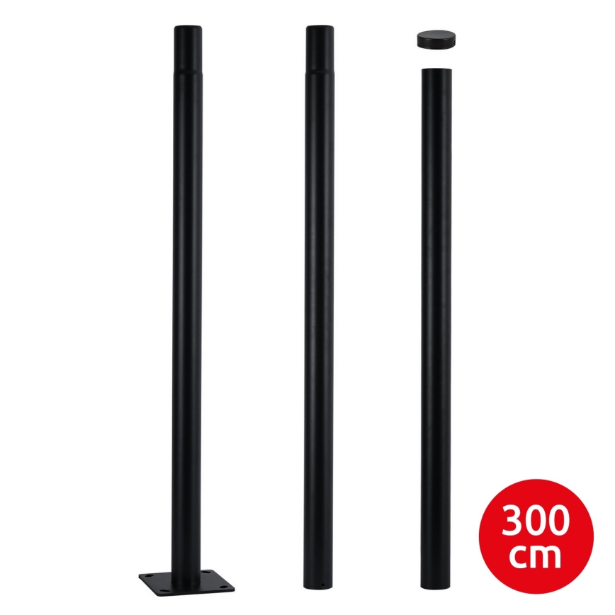Brilagi - Poste de metal para iluminación exterior URBAN 3 m poste diá. 58 mate negro