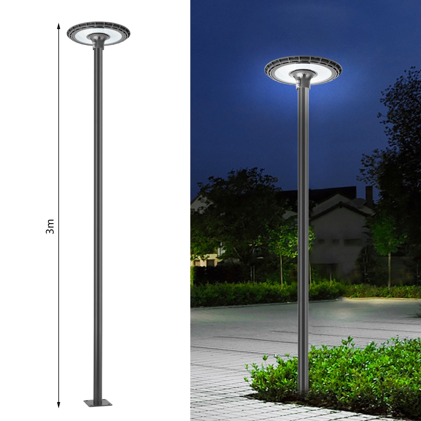 Brilagi - Mástil metálico para poste de iluminación exterior URBAN, 3 m, Ø 58 mm, gris