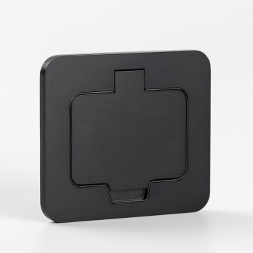Brilagi - Toma de suelo empotrada para exterior IP55, negra, rectangular