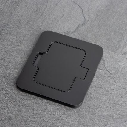 Brilagi - Toma de suelo empotrada para exterior IP55, negra, rectangular