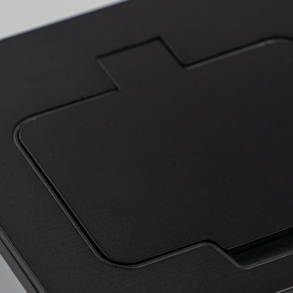 Brilagi - Toma de suelo empotrada para exterior IP55, negra, rectangular