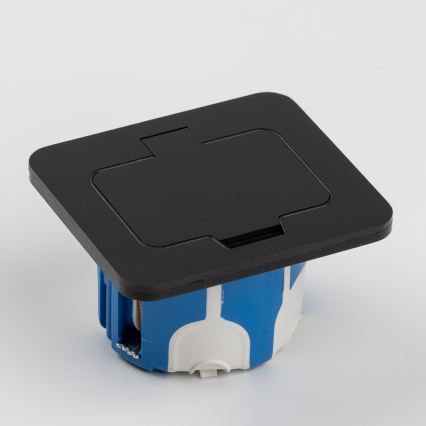 Brilagi - Toma de suelo empotrada para exterior IP55, negra, rectangular