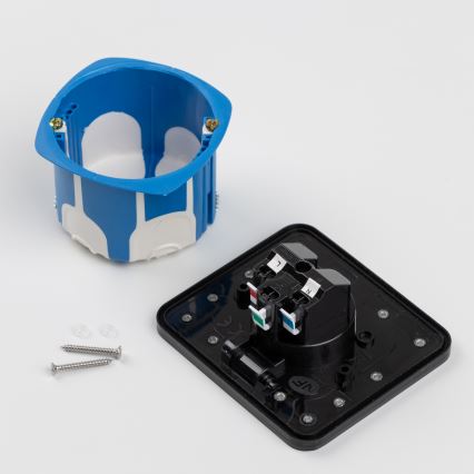 Brilagi - Toma de suelo empotrada para exterior IP55, negra, rectangular