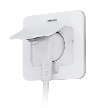 Brilagi - Toma empotrada de suelo para exterior IP55, blanca, rectangular