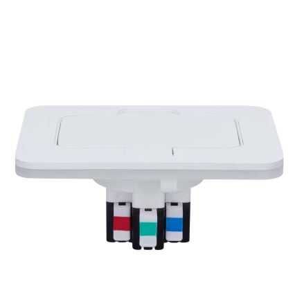 Brilagi - Toma empotrada de suelo para exterior IP55, blanca, rectangular