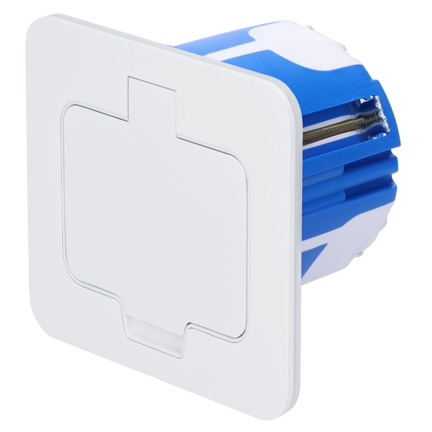 Brilagi - Toma empotrada de suelo para exterior IP55, blanca, rectangular