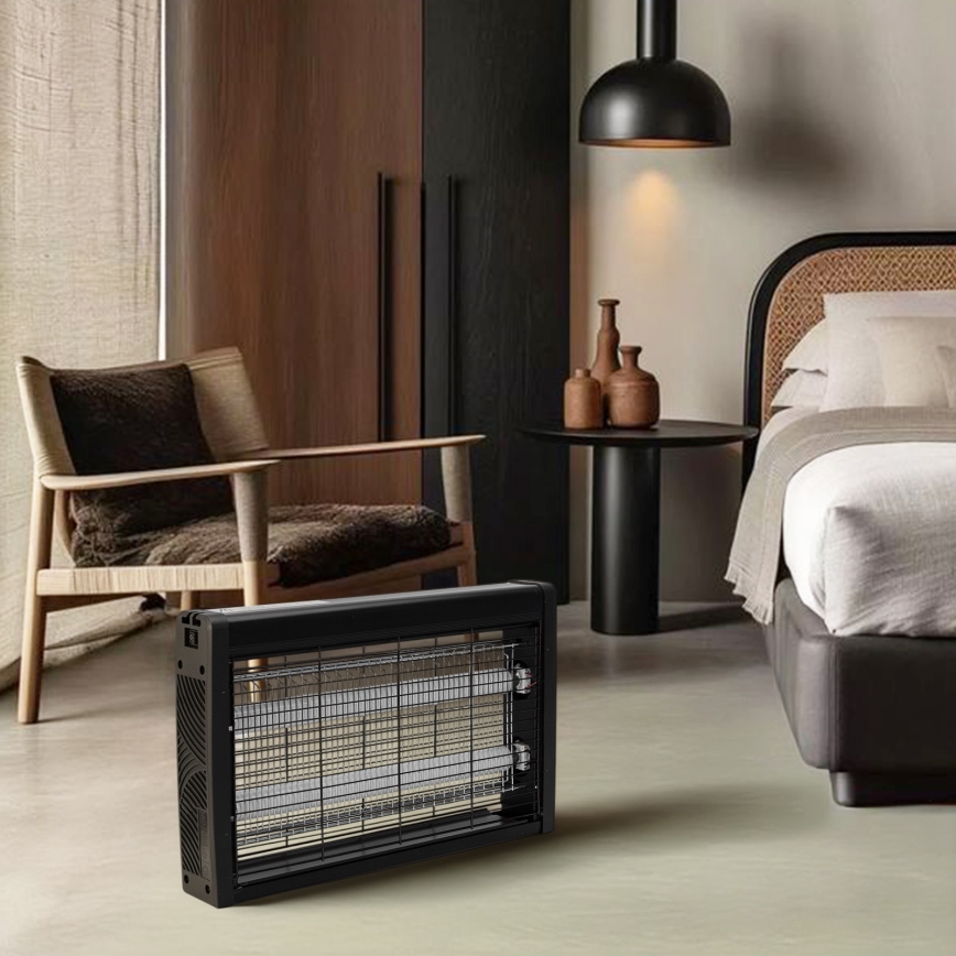 Brilagi - Trampa eléctrica para insectos 2xUV/10W/230V, cobertura 60 m², negro