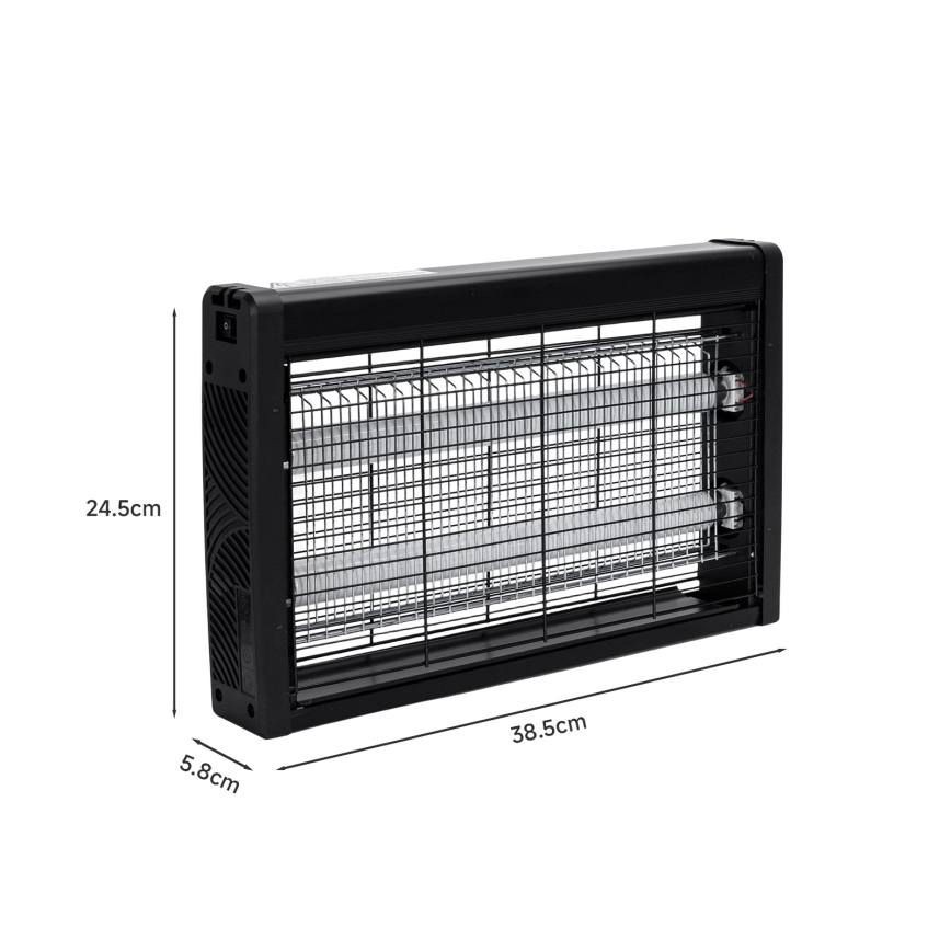 Brilagi - Trampa eléctrica para insectos 2xUV/10W/230V, cobertura 60 m², negro