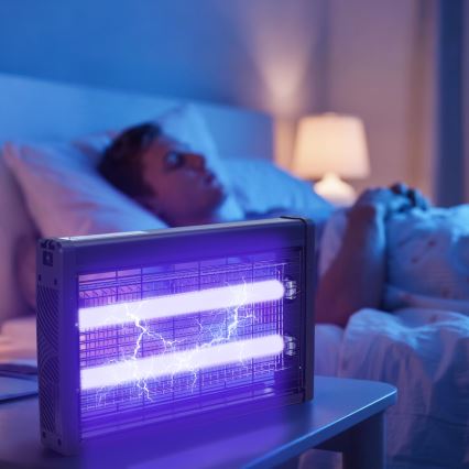 Brilagi - Trampa eléctrica para insectos 2xUV/18W/230V 100 m2 negro